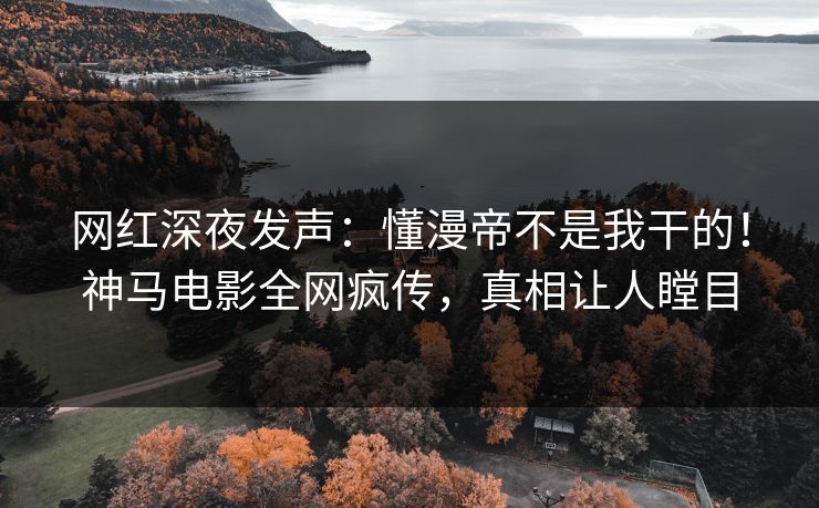 网红深夜发声：懂漫帝不是我干的！神马电影全网疯传，真相让人瞠目
