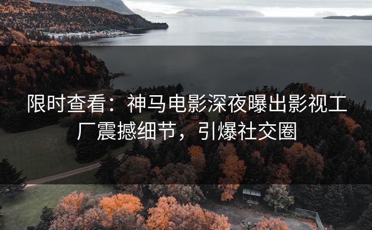 限时查看：神马电影深夜曝出影视工厂震撼细节，引爆社交圈