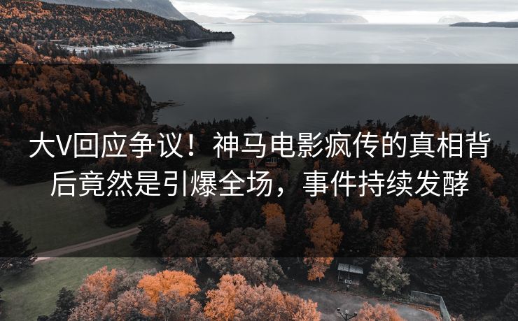 大V回应争议！神马电影疯传的真相背后竟然是引爆全场，事件持续发酵